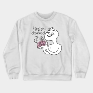 Cartoon man holding brain Crewneck Sweatshirt